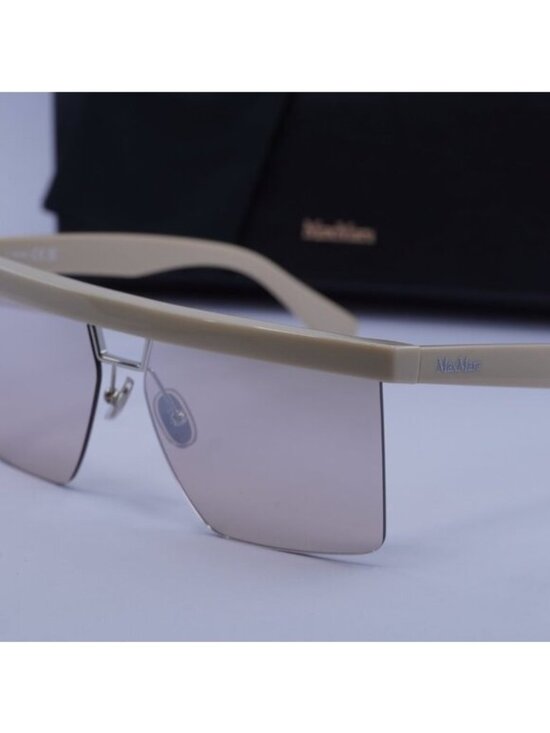 MaxMara MM0072 25L Square Sunglasses - Ivory/Roviex Mirror main image 4
